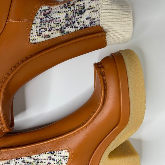 Chloé Jamie Sock Platform Chelsea Almond Boot Luminous Ochre New Size 41 - Picture 5 of 14